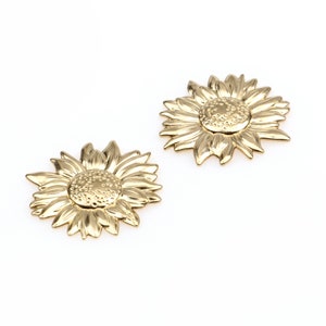 Ciondolo strutturato in ottone,Ricerca di orecchini a forma di girasole,28,5mmx26mm,Spazi vuoti senza foro,Parti di orecchini,Fai da te,Creazione di gioielli Supplie-RB1652