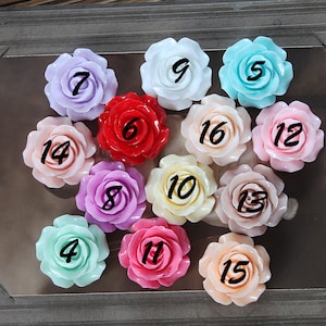 4 pcs Big  Beautiful  Colorful Rose Flower Resin Cabochon   - -30mm(CAB-DH)