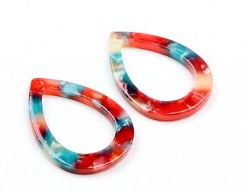 Acetate Acrylic Earring Charms,Tortoise Shell Earrings,Teardrop Shaped Pendants,Earring Findings,Earring Parts,Jewelry Making A117-ACE101T