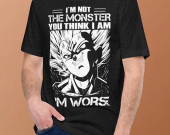 Anime Gym Shirt, Dark Saiyan Motivational Workout Tee, Japanese Streetwear Graphic