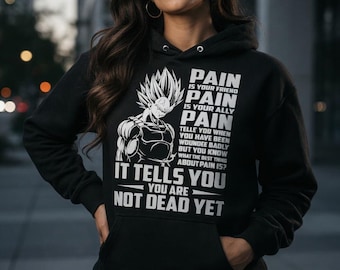 Anime Gym Hoodie, Pain Discipline Motivational Workout Sweatshirt, Japanese Streetwear Fitness Pullover