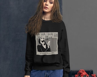 Funny Skeleton Grim Reaper Sweatshirt – Dark Humor Unisex Black Crewneck