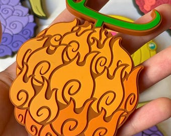4 Devi Fruit Coasters One Piece Set of 4 | Gomu Gomu, Mera Mera, Yami Yami & Ope Ope | Anime Gift | Cute Rubber Coasters | Unique Handmade