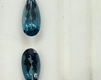 14x6mm London Blue Topaz Faceted Pear Cut Natural Gemstone for Jewelry Making