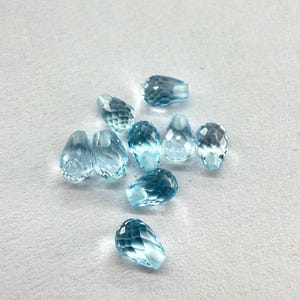 6x4mm Sky Blue Topaz Faceted Drops Top Drill Natural Gemstones