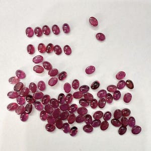 7x5mm Oval Cab Glass Filled Ruby – Natural Loose Gemstone