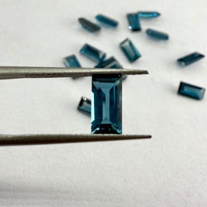 8x4mm London Blue Topaz Baguette Cut Natural Gemstone for Jewelry Making