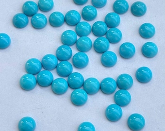 Natürlicher Türkis 10 mm runder Cabochon - polierter blauer Edelstein