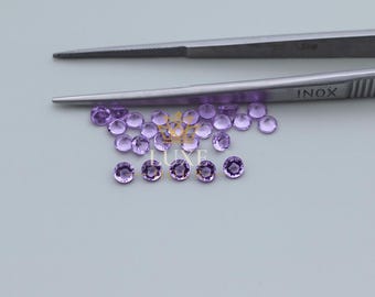 Natural Brazilian Amethyst 3mm Faceted Round Gemstones for Jewelry Making