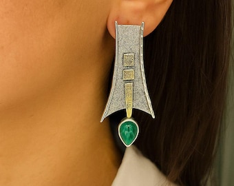 Natural Malachite Earrings – Handmade Green Gemstone Jewelry for Women