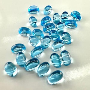 10 x 8 mm ovale topazio blu svizzero cabochon pietra preziosa naturale per gioielli
