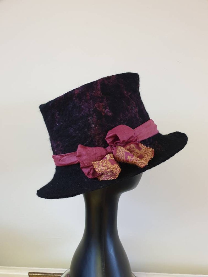 purple felt top hat