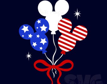 4th of July Coquette Bow SVG for DIY crafters! Mickey Mouse Ears Balloons Cut File! | Graphic for T-Shirts! | DIGITAL_DOWNLOAD!