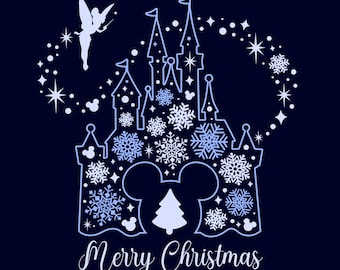 Fairy Snowflakes Castle SVG for DIY Crafts! Mickey Mouse Head, Merry Christmas Decor cut files! | DIGITAL_DOWNLOAD | Graphic for T-Shirts!