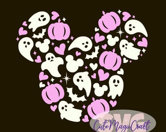 Ghosts, Bats & Pumpkins - Cute Halloween Décor SVG for DIY Crafts! | Mickey Mouse Head cut files! | DIGITAL_DOWNLOAD | Graphic for T-Shirts!