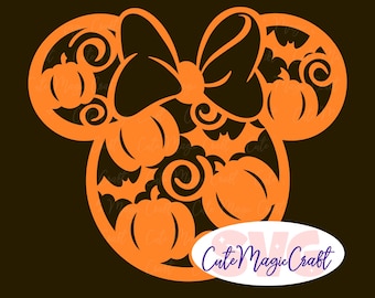 Hidden Pumpkins SVG! | Cute Halloween Décor SVG for DIY Crafts! | Single-layer Minnie Head cut file! | DIGITAL_DOWNLOAD