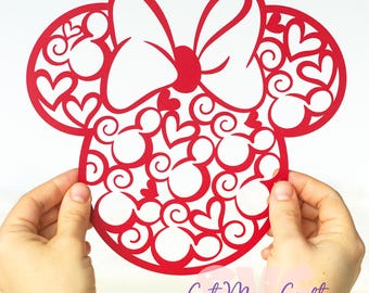 Hidden Minnie Mouse Head with Hearts SVG for DIY crafts! Valentine's Day Decor cut files! |DIGITAL_DOWNLOAD | Graphic for T-Shirts!