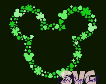 Clover Mickey Mouse Head SVG for DIY crafts! St. Patrick's Day Decor cut file! Graphic for T-Shirts! | DIGITAL_DOWNLOAD