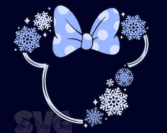 Minnie Mouse Head Snowflakes SVG for DIY Crafts! Christmas Holiday Wreath Decor cut files! | DIGITAL_DOWNLOAD | Graphic for T-Shirts!