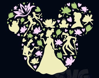 Princess Tiana SVG for DIY! | Mickey Mouse Head SVG | Vacation trip Decor Cut Files | DIGITAL_DOWNLOAD for Crafts! | Graphic for T-Shirts!