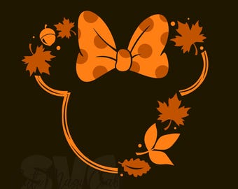 Fall Wreath Décor SVG for DIY projects! | Minnie Mouse Head cut files | Fall Leaves SVG |DIGITAL_DOWNLOAD for Crafts! | Graphic for T-Shirts