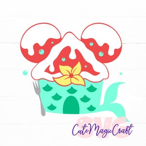 Princesse Ariel maison en pain d'épice SVG pour projets de bricolage | Oreilles de Mickey Mouse Svg | DIGITAL_DOWNLOAD pour bricoler ! | Graphique pour t-shirts !