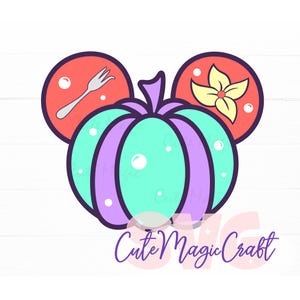 Petite sirène princesse citrouille SVG pour projets de bricolage | Tête de Mickey Mouse citrouilles Svg | DIGITAL_DOWNLOAD pour bricoler ! | Graphique pour t-shirts !