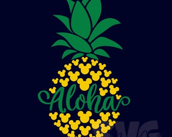 Pineapple Aloha Quote SVG for DIY! | Mickey Mouse Heads SVG | Summer Fruits Cut Files |DIGITAL_DOWNLOAD for Craft! | Graphic for T-Shirts!