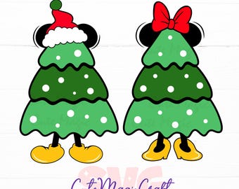 Mickey and Minnie Mouse Christmas Trees SVG for DIY Crafts! | Winter Decor cut files | DIGITAL_DOWNLOAD | Graphic for T-Shirts!