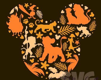Simba SVG per progetti fai da te! / Testa di Topolino SVG / File di taglio per decorazioni da viaggio / DIGITAL_DOWNLOAD per gli amanti del fai da te! / Grafica per magliette!