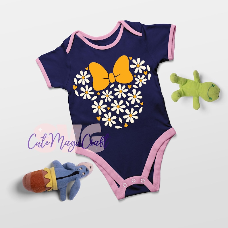 Daisy flowers Minnie Mouse Head SVG for DIY projects! | Vacation Trip SVG | Summer Decor Cut Files | DIGITAL_DOWNLOAD | Graphic for T-Shirts image 3