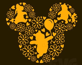 Winnie The Pooh single-layer SVG! | Mickey Mouse Head SVG | Vacation Trip Decor Cut File | DIGITAL_DOWNLOAD for Crafters!