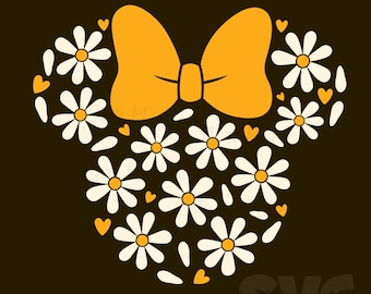 Daisy flowers Minnie Mouse Head SVG for DIY projects! | Vacation Trip SVG | Summer Decor Cut Files | DIGITAL_DOWNLOAD | Graphic for T-Shirts