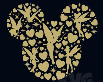 Tinker Bell fairy SVG for DIY | Mickey Mouse Head SVG | Vacation trip Decor Cut Files | DIGITAL_DOWNLOAD for Crafts! | Graphic for T-Shirts!