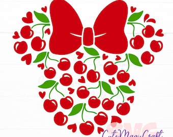 Cherries SVG for DIY projects! | Mickey Mouse Head SVG | Vacation Trip Decor Cut Files |DIGITAL_DOWNLOAD for Crafts! | Graphic for T-Shirts!