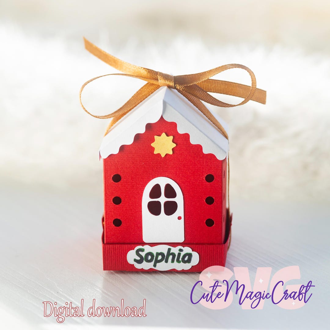 Gingerbread House Gift Box SVG! Christmas Holiday Box Template With