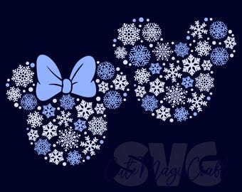 Mickey and Minnie Mouse Snowflakes Heads SVG for DIY Crafts! Winter Holiday season Decor cut files | DIGITAL_DOWNLOAD | Graphic for T-Shirts