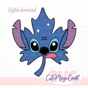 Stitch Leaf SVG for DIY crafts! | Fall Hawaiian hero Cricut File | Thanksgiving Autumn Leaves on Shirt Design | DIGITAL_DOWNLOAD