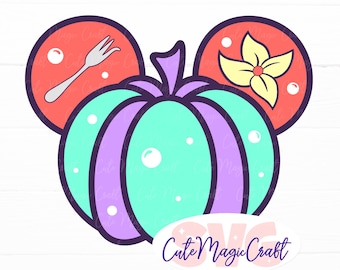 Little Mermaid Princess Pumpkin SVG for DIY projects | Mickey Mouse Head pumpkins Svg | DIGITAL_DOWNLOAD for Crafts! | Graphic for T-Shirts!