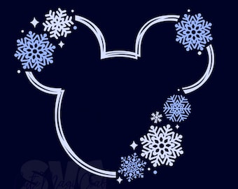 Mickey Mouse Head Snowflakes SVG for DIY Crafts! Christmas Holiday Wreath Decor cut files! | DIGITAL_DOWNLOAD | Graphic for T-Shirts!