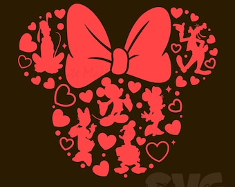 Minnie Mouse Friends Valentine's Day SVG for DIY crafts! Love Hearts Decor cut file! Graphic for T-Shirts! | DIGITAL_DOWNLOAD