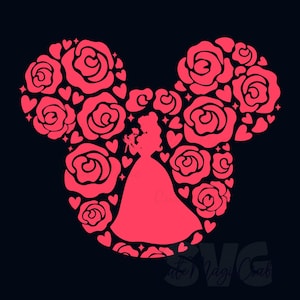 Belle Princess SVG per il fai da te! / Topolino Testa SVG / File di taglio per decorazioni da viaggio / DIGITAL_DOWNLOAD per lavoretti! / Grafica per magliette!
