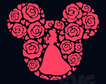 Belle Princess SVG for DIY! | Mickey Mouse Head SVG | Vacation trip Decor Cut Files | DIGITAL_DOWNLOAD for Crafts! | Graphic for T-Shirts!