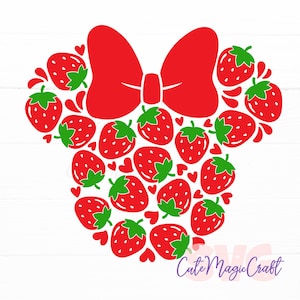 SVG de fraises à faire soi-même ! | Tête de Mickey Mouse SVG | Fichiers découpés de décoration de voyage de vacances | DIGITAL_DOWNLOAD pour les artisans ! | Graphique pour t-shirts !