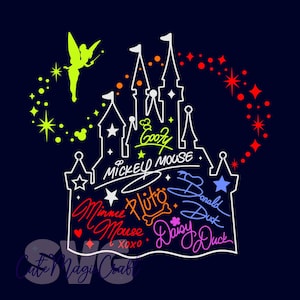 Cartoon Character Signatures SVG for DIY Crafts! Magical Castle SVG! | famous character autograph | DIGITAL_DOWNLOAD | Graphic for T-Shirts!