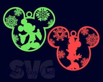 Mickey and Minnie Mouse Christmas Tree Balls SVG for DIY Crafts! | New Year Decor cut files | DIGITAL_DOWNLOAD | Graphic for T-Shirts!