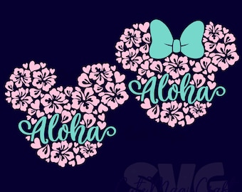 Cytat Aloha w formacie SVG do samodzielnego wykonania! | Głowa Myszki Miki w formacie SVG | Plik do wycinania dekoracji na wakacje | POBIERZ CYFROWO dla majsterkowiczów! | Grafika na koszulki!
