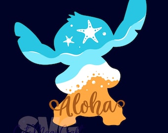 Stitch Silhouette SVG for DIY crafts! Aloha Hawaiian Beaches SVG | Vacation Trip Decor Cut Files | DIGITAL_DOWNLOAD! | Graphic for T-Shirts!