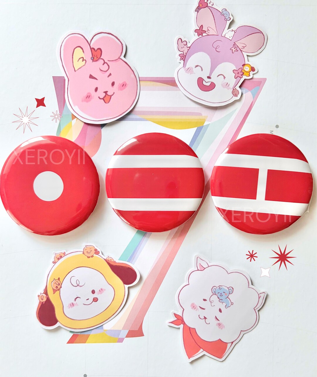 BTS Arirang World Tour 3PC Large Pin Button Badge Set, Concert