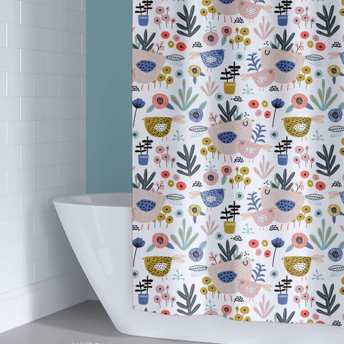 Fl Birds Kids Shower Curtain Girl Bathroom Fl Birds Kids Shower Curtain Girl, Toddler Girl Shower Curtain